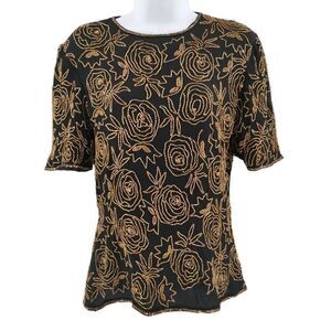Vintage Stenay Silk Beaded Top | 100% Silk | Made in India | Tag Size Small